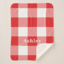 Recherche de rouge et blanc couvertures plaids Nom