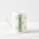 Recherche de fleurs bleues tasses Monogramme