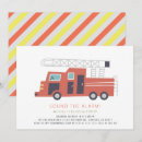 Recherche de de camion de pompiers invitations Rouge