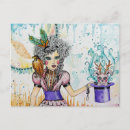 Recherche de lapin fille cartes postales Aquarelle