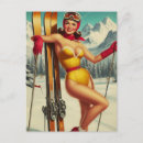 Recherche de fille de ski cartes postales Hiver