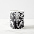 Recherche de éléphant mignon tasses Noir et blanc