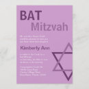 Recherche de pourpre bar bat mitzvah invitations Fille