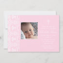Recherche de rose et blanc baptême invitations Vintage
