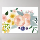 Recherche de fleurs en aquarelle posters Jardin