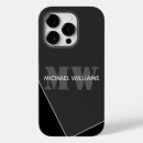 Recherche de conception élégante de monogramme iphone coques Noir