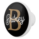 Recherche de noir or et boutons et poignées de porte Monogramme