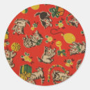 Suche nach katze muss spielen aufkleber Vintag