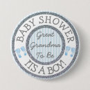Recherche de son un garçon badges Baby shower