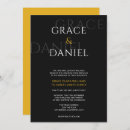Recherche de jaune noir mariage invitations Couple