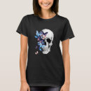 Recherche de crâne et papillons tshirts Aquarelle