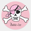 Recherche de pirate rose autocollants Parti