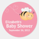 Recherche de abeille rose autocollants Baby shower fille