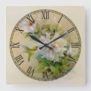 Recherche de fleurs blanches horloges Mur