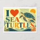 Recherche de tortues marines cartes postales Amour