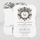 Recherche de vintage glam mariage invitations Noir