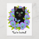 Recherche de chats noirs mignons invitations Pour enfants