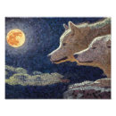 Recherche de lune loup art Mosaïque