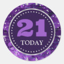 Recherche de pourpre et argent autocollants Aquarelle