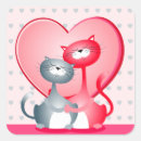 Recherche de amour chat autocollants Dessin