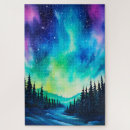 Suche nach nordlichter puzzle Aquarell