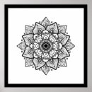 Recherche de noir blanc mandala posters Élégant