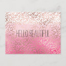 Recherche de empreinte de léopard rose cartes postales Aquarelle