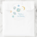 Recherche de lune bleue autocollants Bleu et or