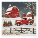 Suche nach christmas truck poster Vintager roter lkw