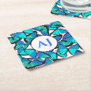 Recherche de papillon bleu morpho dessous de verres Tropical