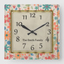 Recherche de turquoise et orange horloges Floral