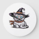 Suche nach halloween katzen wanduhren Süß
