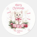 Recherche de chats roses autocollants Chaton blanc