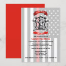 Recherche de pompier invitations Ligne rouge mince