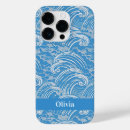 Recherche de motif japonais iphone coques Bleu