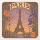 Recherche de tour eiffel dessous de verres Vintage