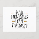 Recherche de lundi cartes postales Typographie