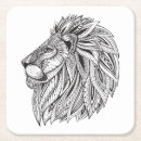 Recherche de tête lion dessous de verres Mandala
