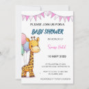 Recherche de giraffe baby shower fille invitations Aquarelle