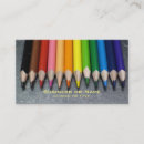 Recherche de crayons colorés cartes visite Couleurs arc en ciel