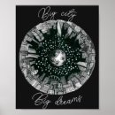 Recherche de ville la nuit posters Noir et blanc