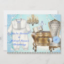 Recherche de conception de damassé invitations Bleu