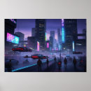 Recherche de cyberpunk posters Paysage urbain