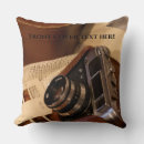Recherche de cuir vintage coussins Brun