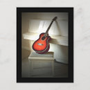 Recherche de instruments musique cartes postales Rouge