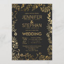 Recherche de jaune noir mariage invitations Floral