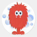 Recherche de monstre rouge autocollants Bleu
