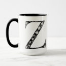 Recherche de monogramme z tasses Noir et blanc
