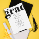 Recherche de black and white graduation invitations Minimaliste