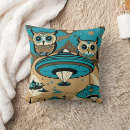 Recherche de rétro hibou coussins Bleu